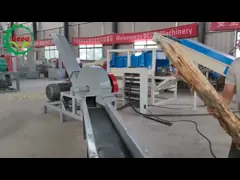 6pcs Blades 37KW Main Power Electric Wood Chipper Machine With 4m Feed Conveyor