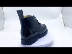 Custom Leather Motorcycle Boots Breathable Round Toe Boots For Men