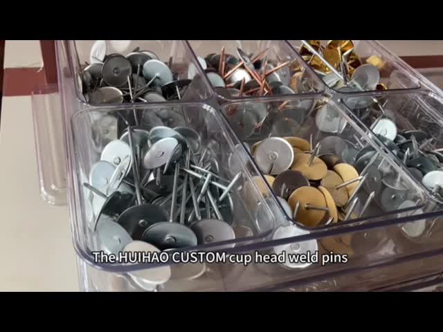 Galvanized Steel Cup Head Welded Pins Designed To Weld Through And Secure Wraps Insulation To HVAC Ducts