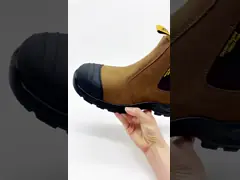 Brown Genuine Leather Chelsea Boots Waterproof Work Safety Boots Without Lace