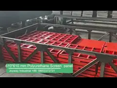 610*610mm Polyurethane modules screen panel standard rail type with self-cleaning performance aperture holes can be customized