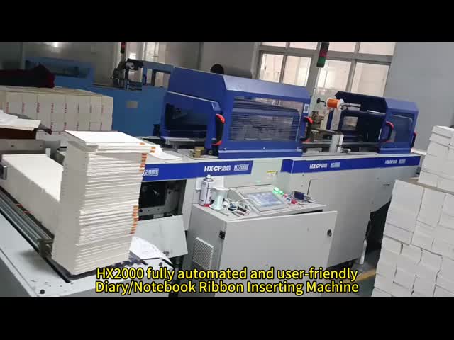HX2000 Automatic Inline Ribbon Inserting Machine with Belt For Notebook Diary Ribbon Ribbon Bookmark Fixing Machine