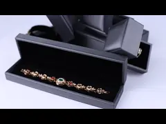 Silver Velvet Jewelry Packaging Box with Custom Logo and Thick Sponge Necklace Ring Box