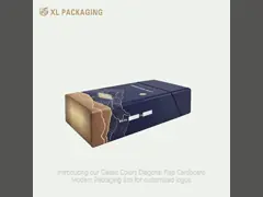 Classic Colours Diagonal Flap Cardboard Packaging Box Modern Design Customised Logo
