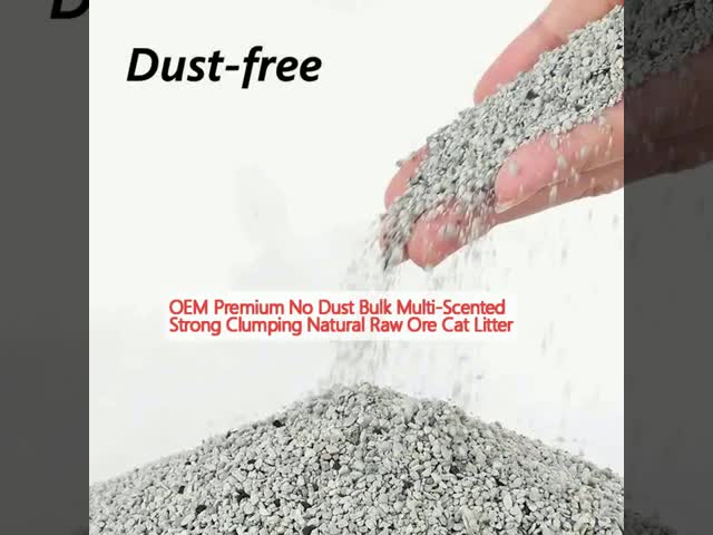 Customized Crushed Ore Cat Litter Dust Free Clumping Cat Litter