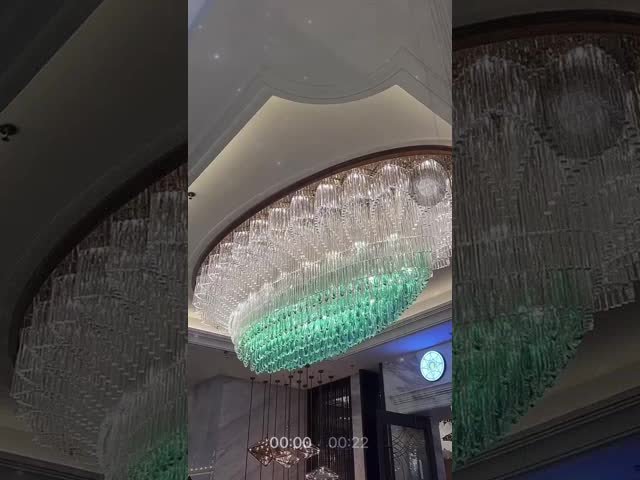 Lustres comerciais de grande escala Lustres de vidro de luxo para centros de conferências