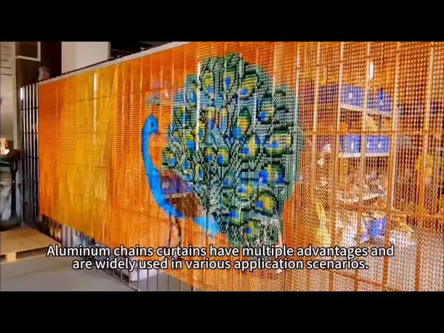 Gold Color Chain Link Curtain Anodized Aluminum Decoration For Doors