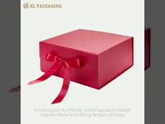 Luxury Foldable Magnetic Closure Foldable Paper Boxes , Embossed Gift Boxes With Ribbon Eco-Friendly and Customizable