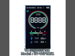 VA Type 5V LCD Screen Black 4 Digit Seven Segment Display 37PIN For CO2 Detector