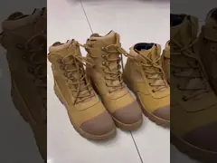 Yellow Style Martin Boots Slip Resistant / Wear Resistant Cowhide Work Boots