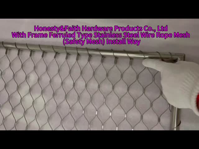 38*38mm Diamond Hole Safe Stainless Steel Wire Rope Cable Mesh para Parede de Construção