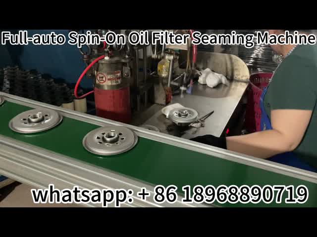Full Auto Spin On Oil Filter Seaming Machine 65mm - 135mm Diameter