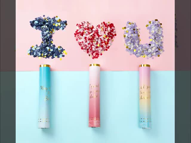 Handheld красочный Confetti партийного органа сердца на фестиваль/Новый Год