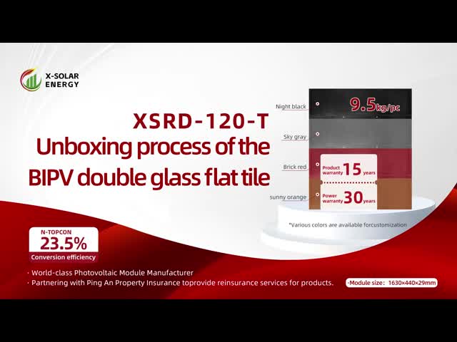 最適な稼働電流12.89A 120W 双面ガラス硬体BIPV太陽光モジュール フラットタイル マックス. システム電圧 DC 1000/ 1500V IEC