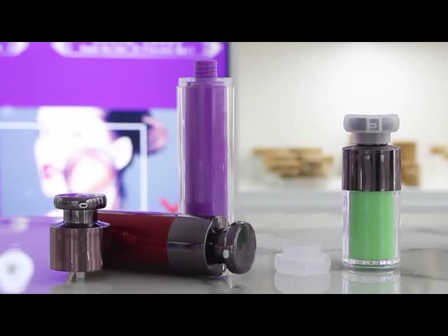 Double wall AS plastic airless cosmetic packaging 15ml 30ml 50ml custom decoration color empty skincare beauty  serum lotion vacuum pump container