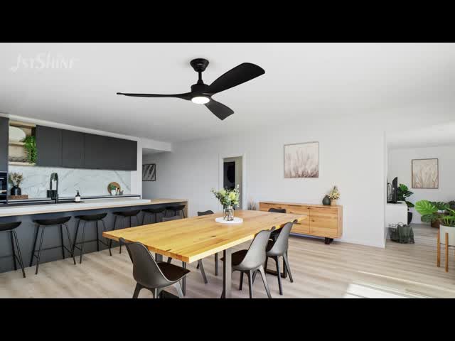 2in1 Ceiling Fan With Light DC Motor High Speed Black Smart Ceiling Fan Light