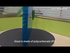14mm Blue Four Layer Polycarbonate Sheet With Self-extinguishing And UV-resistant Properties For Facades And Canopies