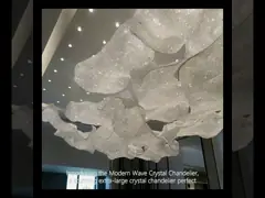 Modern Wave Crystal Chandelier Extra Large Crystal Chandeliers For High Ceilings