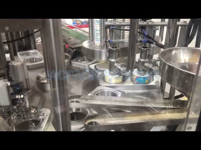 食品・飲料用 ローータリーカップ詰め 密封機 650Kg 重量 380V 電源