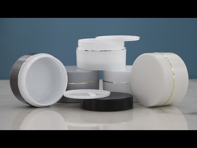 SRSJK-100g 150g 200g 250g White Plastic Eco-Friendly Jar With Double Wall Frosted Mold Injection Container With Screw Lid For Butter Cream With Silkscreen Printing