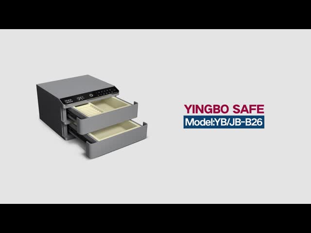 Fire Safe Jewelry Box Double Layers Solid Steel Jewelry Safe Box With Auto Open