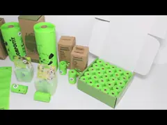 Customizable Flat Top Compostable Pet Waste Bags Retail Box Packed