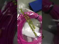 SC - SC multi mode optical fiber patch cord duplex  red / black boot OM4 50/125