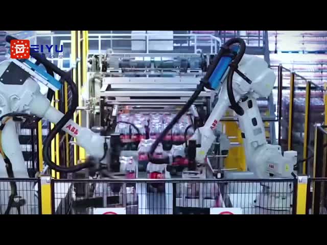 High Speed Fully Automatic Carbonated Beverage Single Column Palletizer For Coca-Cola Production Line With Marshaling Station Before Palletizing