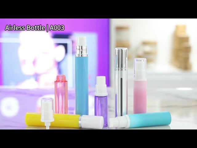 A003 5ml 10ml 12ml 15ml Mini Pocket Size Plastic Round Airless Pump Bottle For Face Serum Cosmetic Packaging