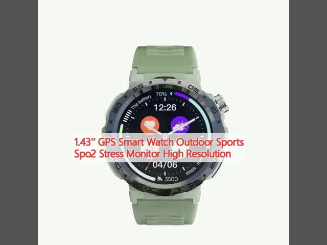 1.43' GPS スマートウォッチ スポーツ スポ2 ストレスモニター 高解像度