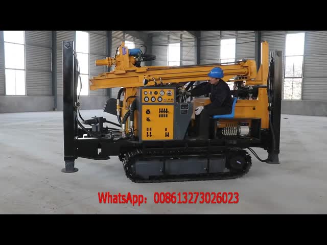 Hydraulic Rubber Crawler Borehole Water Well Drilling Rig Machine for 260m