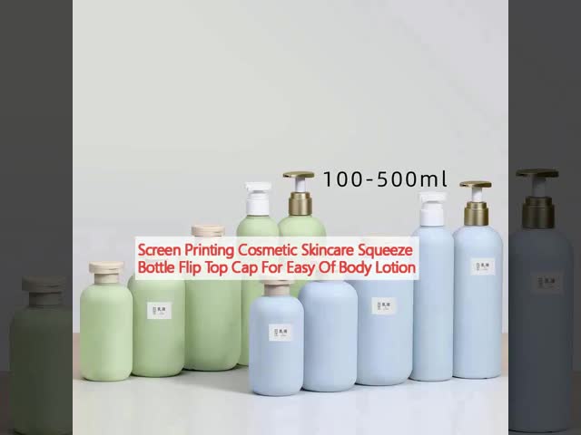 Tela de impressão cosmética para cuidados com a pele Squeeze Bottle Flip Top Cap para fácil de loção corporal
