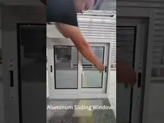 Aluminum Alloy Double Aluminium Glass Sliding Window Powder Coated With Touch Lock