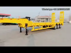 3 Axle Heavy Duty Semi Trailer Low Bed Mechanical Ladder Sale to Tanzania