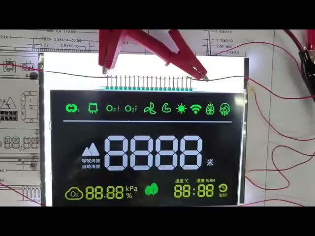 High Contrast  VA LCD Display Black Screen Negative White Segments 3.6V 40PIN