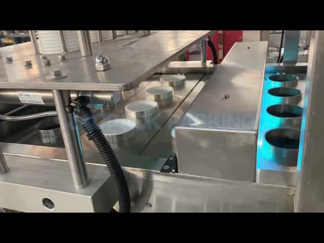 Sistema de controlo PLC Máquina de embalagem de enchimento de copos de aço inoxidável