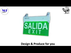 IP65 Waterproof Indoor Outdoor Battery 3hours 24hours Long Duration Wall Ceiling Hanging Mount White Green Exit Sign LED Emergency Light for Hotel Office