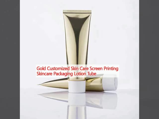 50ML Skincare Tubes Customized Plastic Lotion Tubes Gold Screen Printing