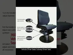 Grey Swivel Driver Seats Vehicle Static Seat Fabric Backrest Adjustment