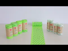 Wave Top Handle Compostable Garbage Bags Paper Wrap Rolled For Kitchens Bedrooms