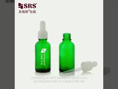 D001-50ml Eco Friendly Empty Round Shoulder Glass Body Oil Dropper Bottle With Silkscreen Printng Logo Customization White Dropper Cap And Silicone Handle For Skincare Packaging
