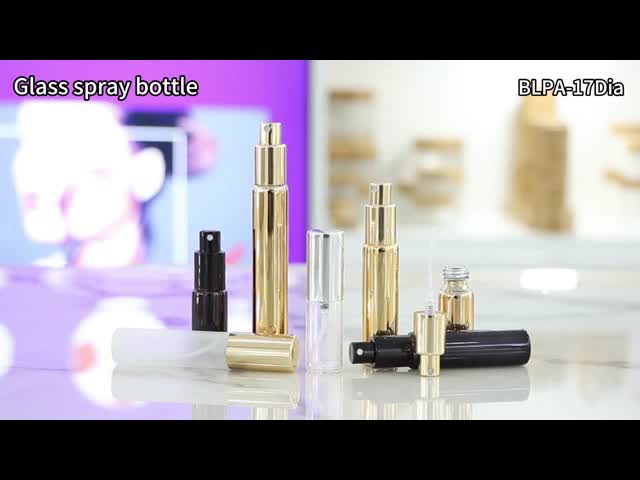 BLPA 10ML Metalized Gold Empty Round Glass Perfume Spray Pump Bottle Customization Fine Mist