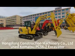 5Ton Small Used Komatsu Excavators PC56-7 Hydraulic Compact Crawler Mini Digger