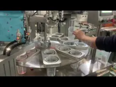 High Speed Automatic Cup Sealing Machine For 0.3-0.5mm Thickness 25-30 Cups/Min