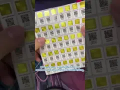 Stiker segel keamanan cetak khusus Offset/Silk Screen/Digital CMYK/Pantone Paper/Vinyl/PET