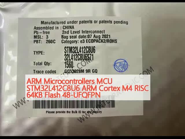 腕のマイクロ制御回路MCU STM32L412C8U6腕の皮質M4 RISC 64KB抜け目がない48-UFQFPN