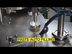 High Precision Rotary Cup Filling Sealing Machine 20-100ml Capacity 220V Power Supply