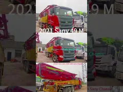 Small Size Used Concrete Pump Truck 2021 Sany 49M With Sany Chassis In Kazakhstan