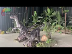 Parque de diversiones Tamaño de vida Dinosaurios animatrónicos Velociraptor animatrónico con movimiento y sonido realistas