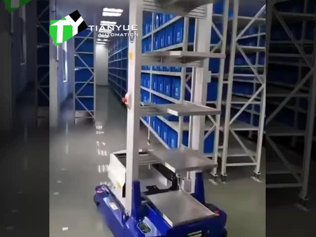 Veículo guiado automático AGV Caixa de material de prateleira tridimensional Seleção e colocação de cada carga 30KG